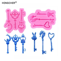 Magic wand cartoon key shape silicone mold resin jewelry accessories keychain plaster aromatherapy decoration pendant drip molds