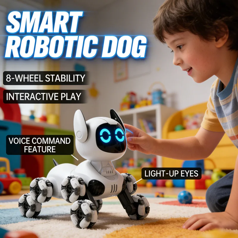 2026 New RC Robot Electronic Dog Stunt Dog with Voice Command Touch-sense Music Song Robot Dog for Boys Girls Childrens Toy Gift