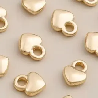 

10PCS 14K Gold-plated 4mm Mini Heart Pendant DIY Handmade Accessory for Bracelet Extension Chain Tail Chain Small Pendants