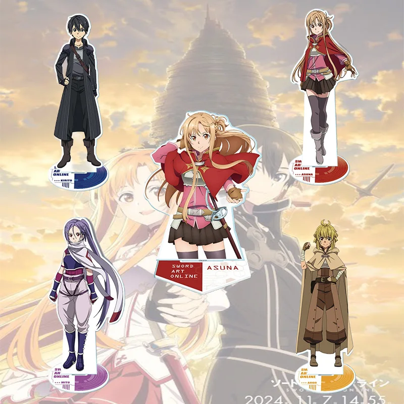 Sword Art Online ANIME 15CM Kazuto Kirigaya Asuna Yuuki Acrylic Figure Stand Model Cosplay Toy Birthday Gift Ornament Keychain