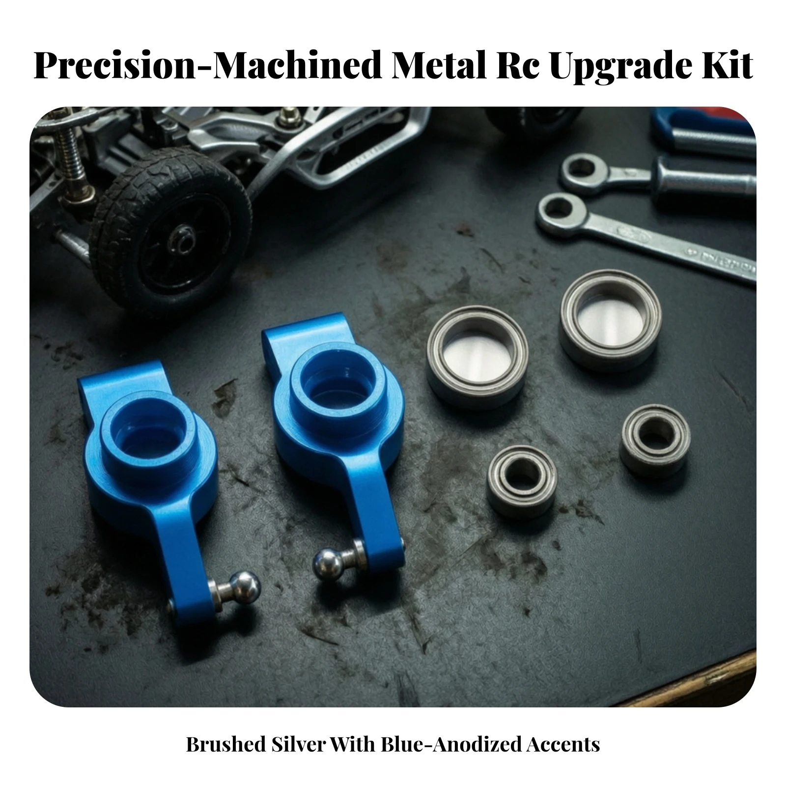 RC Rear Hub Carrier Kit Machined Metal Hub Carriers with Bearings Hubs Carrier Bearings Kit Anodized Accessory Long-Lasting
