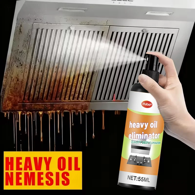 IFUBO Heavy Oil Eliminator 55ML- Kitchen Degreaser Penetration for Range Hood Stove Wall Tile Exhaust Fan Sink Grease Stain