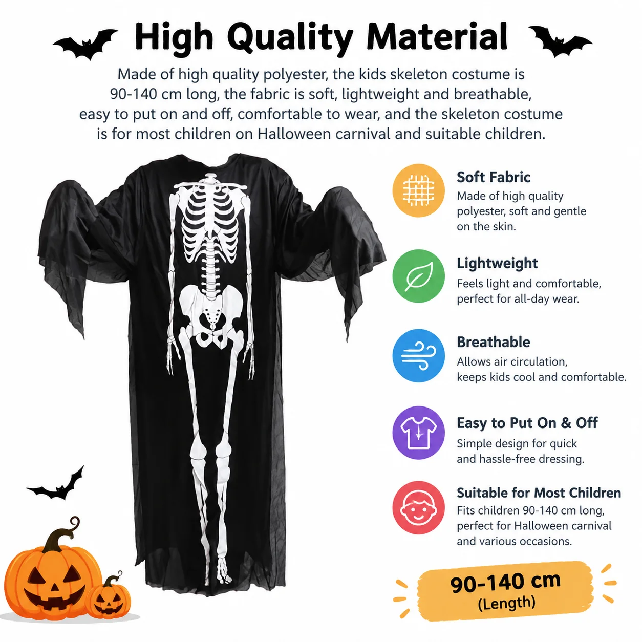 폴리코튼 소재의 할로윈 의상, 해골, 유령, 악마 코스 - Halloween Party Supplies 리뷰 및 가격