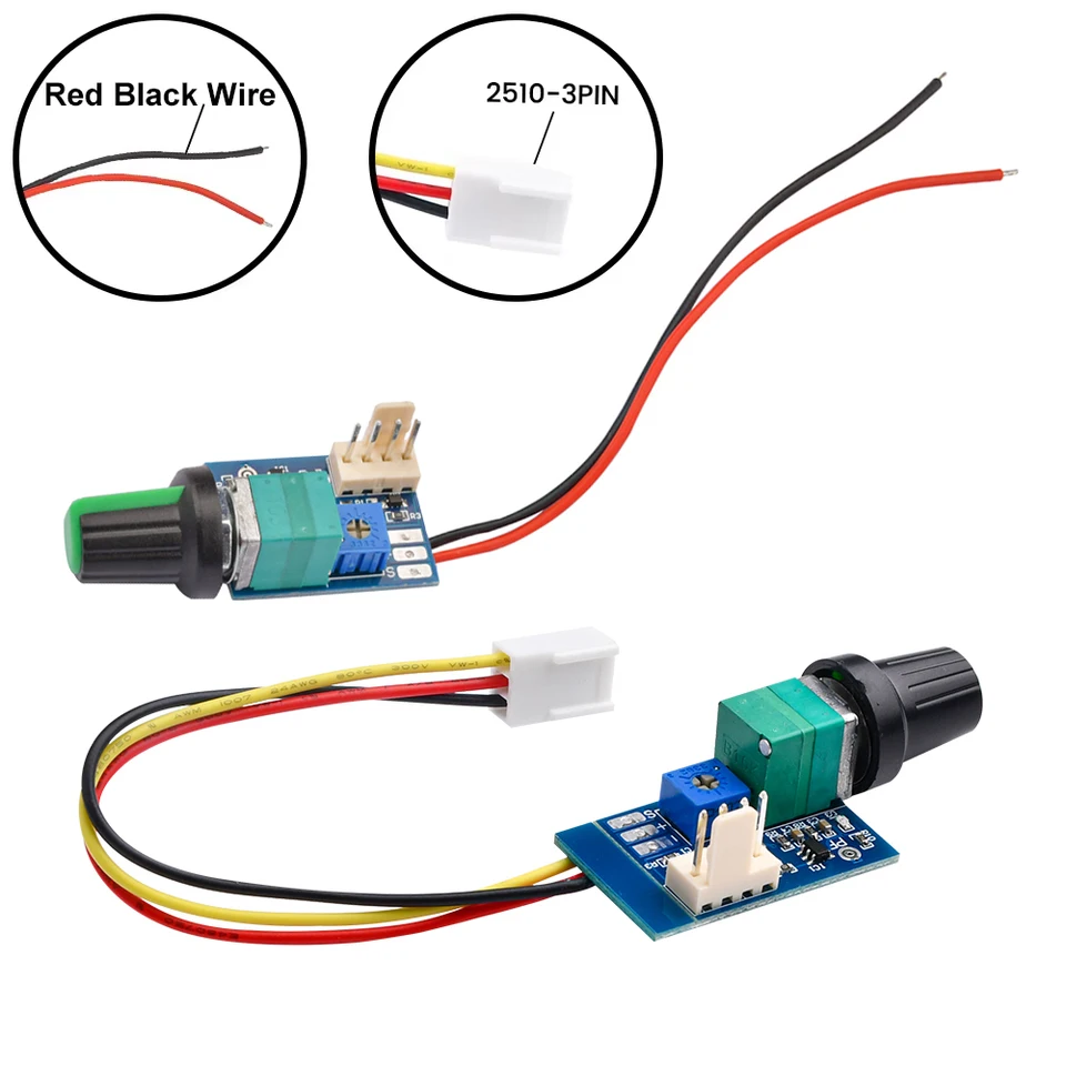 Joycabin 2 Pin Pwm Lüftersteuerung, 12V Pwm Fan Speed Control Module, Windgeschwindigkeit einstellbar von 3 V