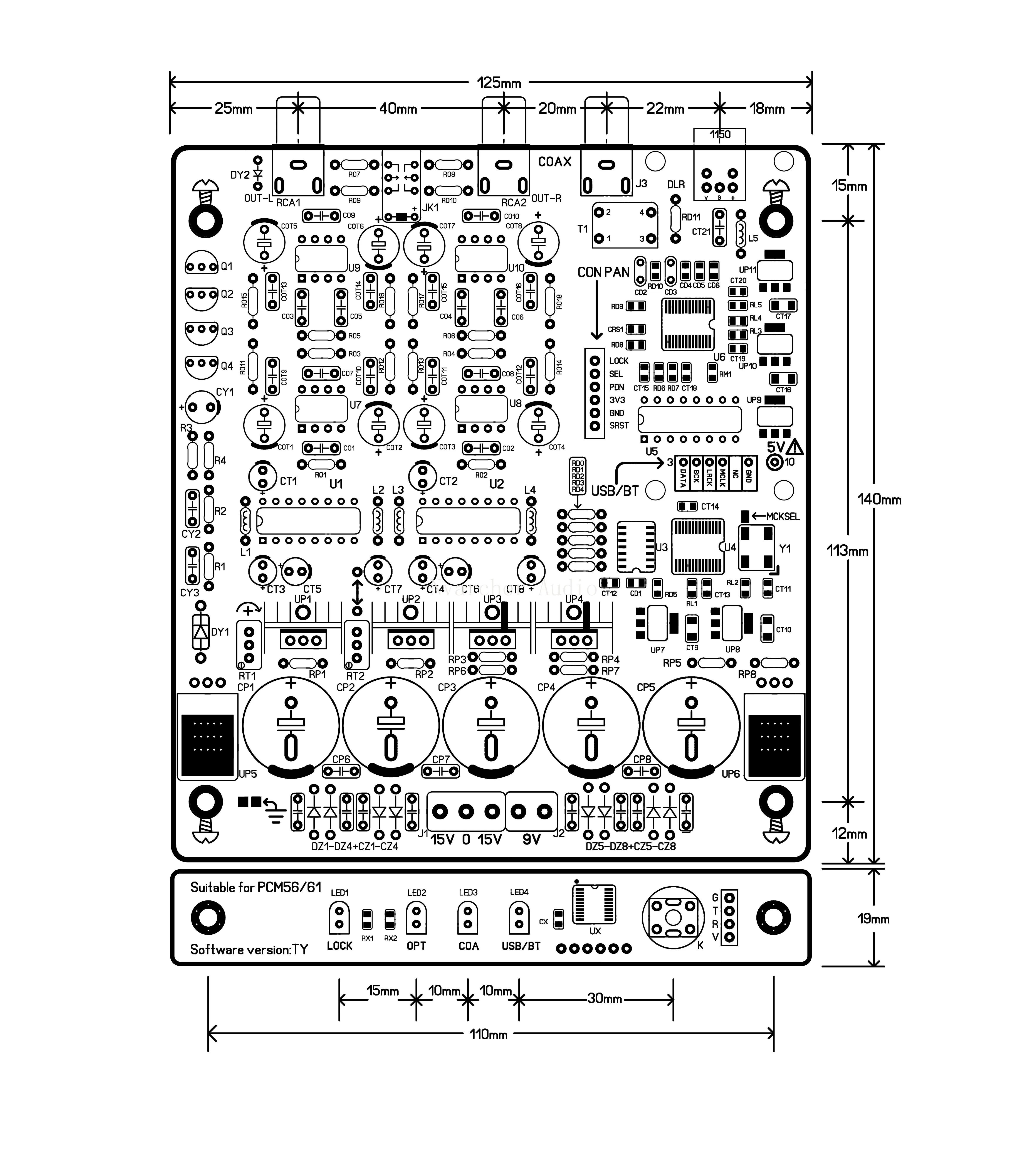 Nvarcher PCM56 Audio Decoder Board Coaxial Optical USB Bluetooth Interface IIS Input Compatible PCM61