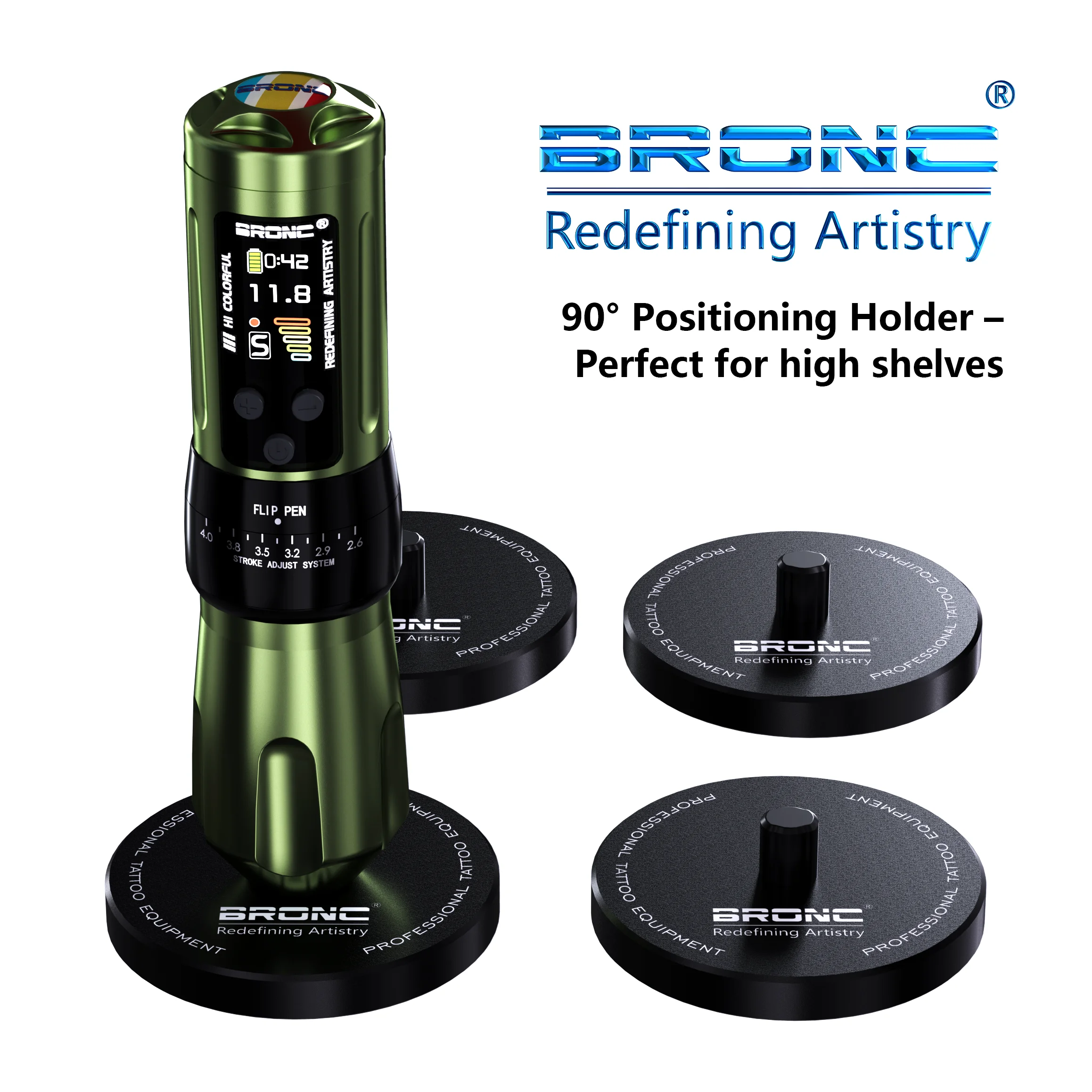 BRONC Circular Tattoo Machine Display Stand Rubber Tattoo Pen Machine Rack Support Organizer Tattoo Accessories Tattoo Pen Rack