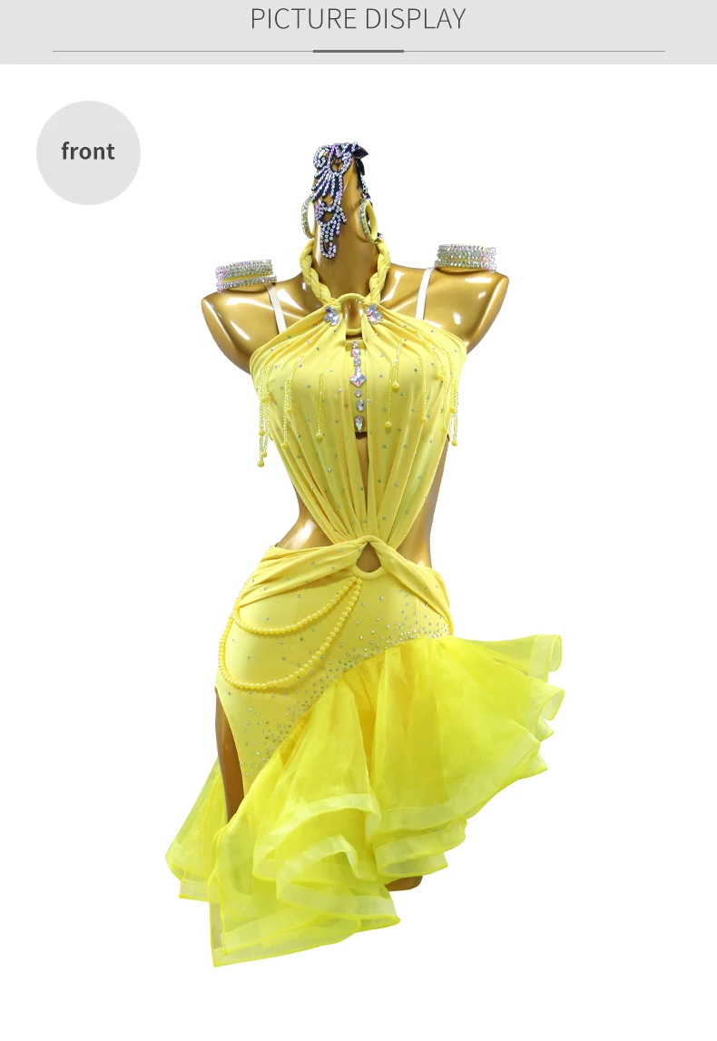 Damen-Ballroom-Tanzwettbewerbskleider, Abendbühnenkleidung, lateinamerikanische Trainingskostüme, Mädchen-Sporttanzbekleidung, eleganter Partyanzug – Detail 7
