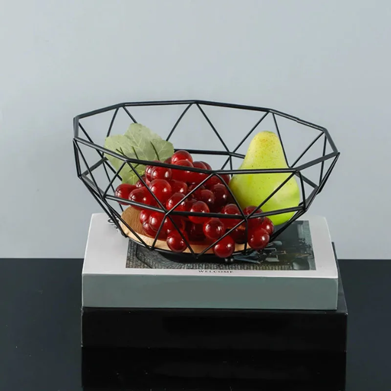 ​ ​ Cuenco de fruta de hierro creativo, elegante contenedor de almacenamiento Irregular para frutas y aperitivos, organizador doméstico de varios tamaños ​ ​