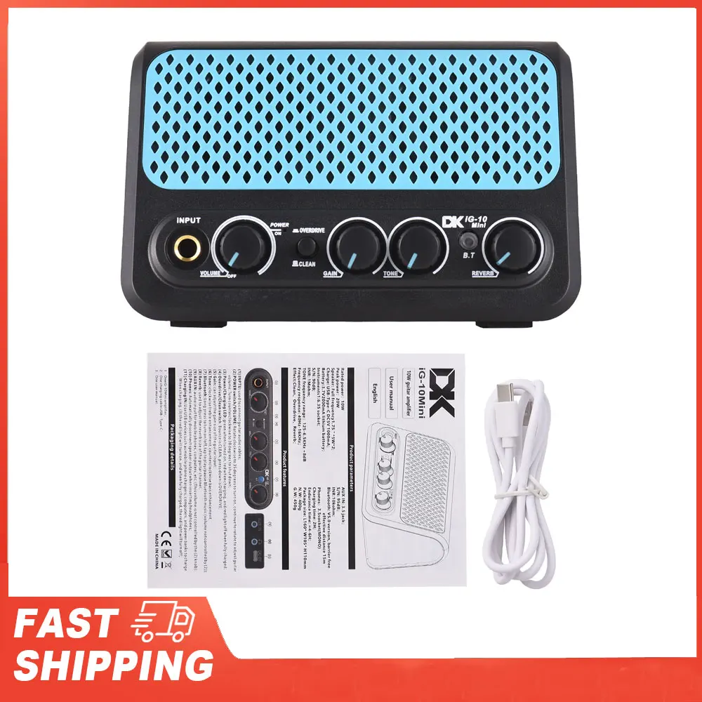 

2-канальный динамик с эффектом реверберации, гитарный динамик Plug and Play BT/наушники DK 10 Вт, небольшой усилитель для электрогитары, чистый Overdrive