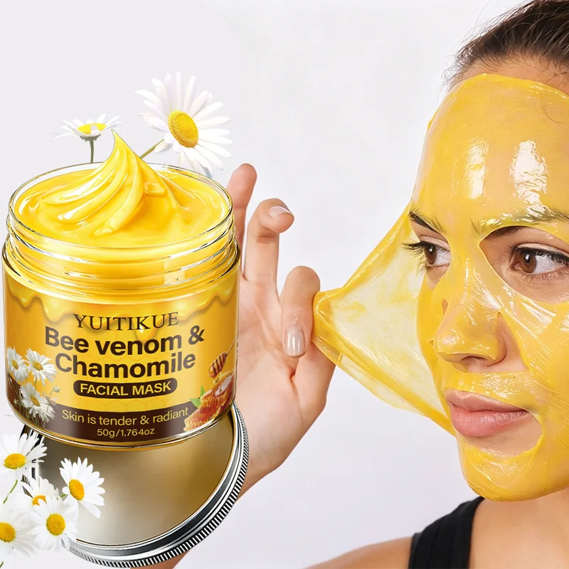 YUITIKUE Honey Bee Venom Chamomile Face Mask 50g Gentle Moisturizing Treatment Soften Dull Rough Facial Skin