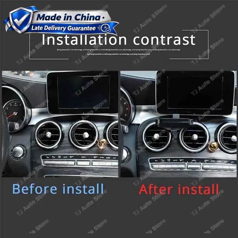 Novo! Suporte Adesivo para Telefone no Painel do Mercedes Classe C W205 GLC X253 2015-2018, 1 Peça, Montagem na Abertura de Ventilação