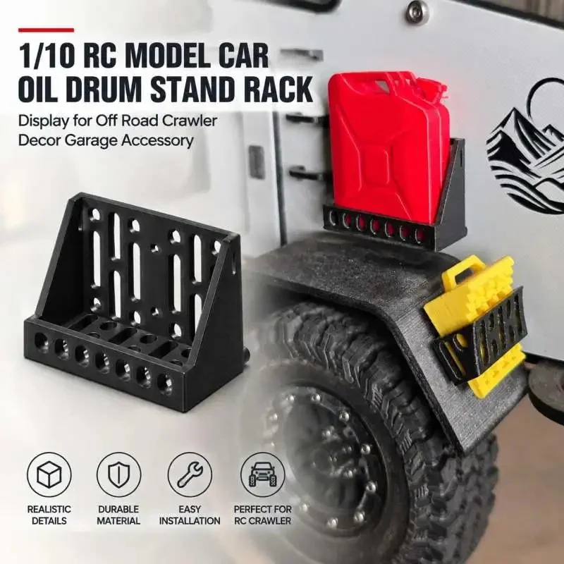 1/10 Scale RC Car Fuel Can Holder Rack Model for Off Road Crawler Garage Display Decor