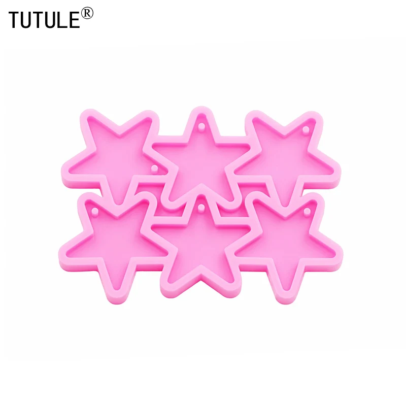 DIY Epoxy Resin clay Holographic Star Silicone Mold Star Decoration Silicone Mold Keychain Silicone Mold Chocolate cake molds