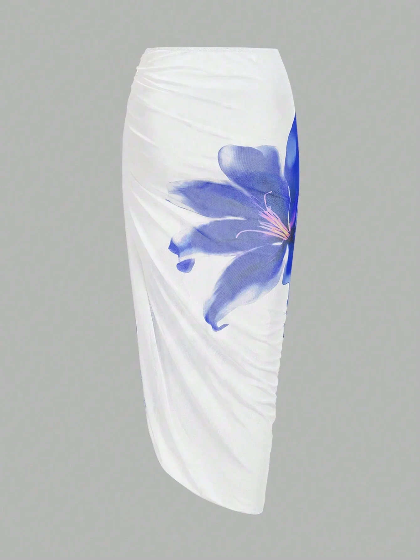 Women Floral Printed Spaghetti Strap One-Piece Swimsuit With Ruffle Coverup Skirt Summer Beach