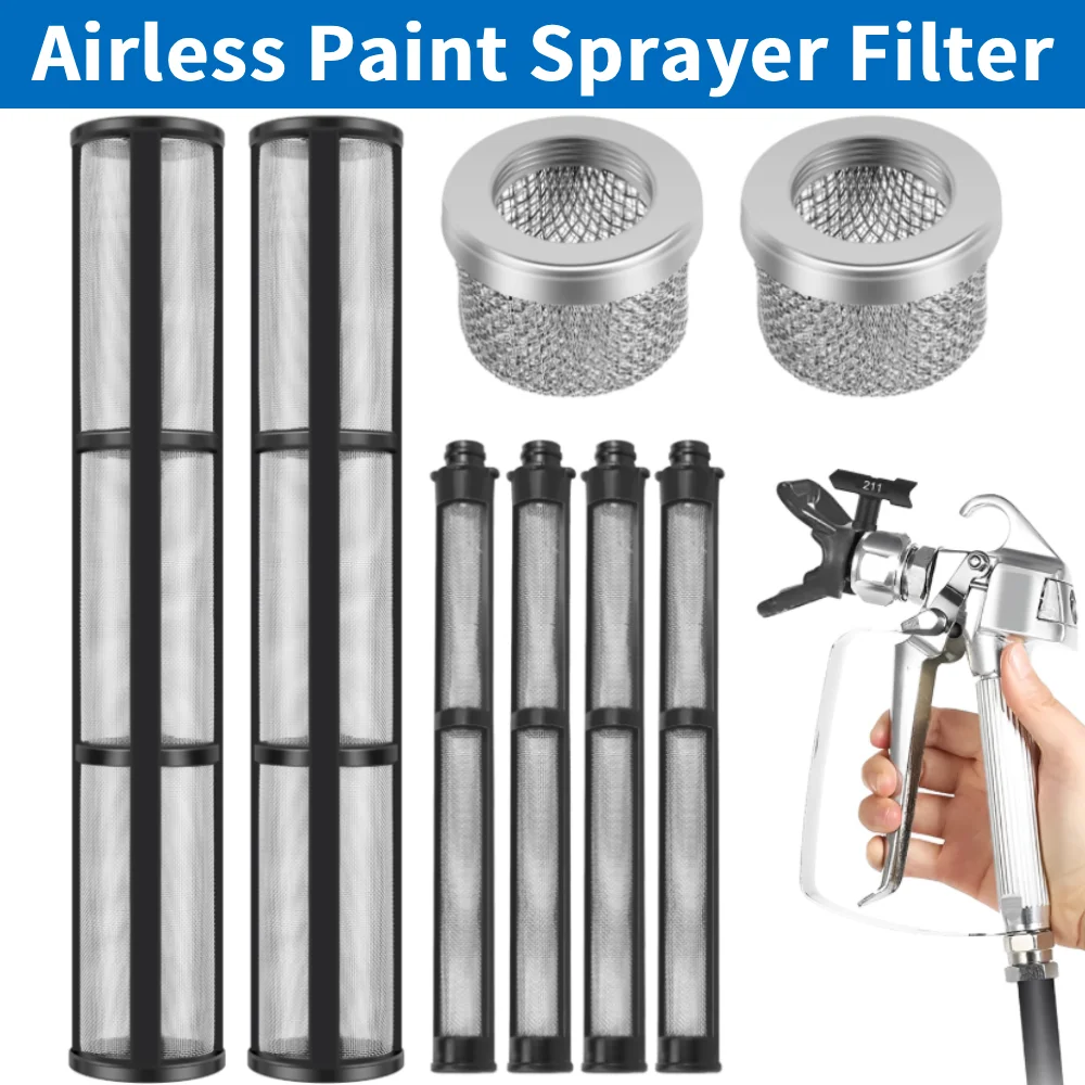 

8 шт. безвоздушный распылитель краски, фильтр 60 сеток, насос-распылитель, внутренний сердечник, фильтр-сетка для распылителя Graco 695 795 1095 1595 3900 5900 7900
