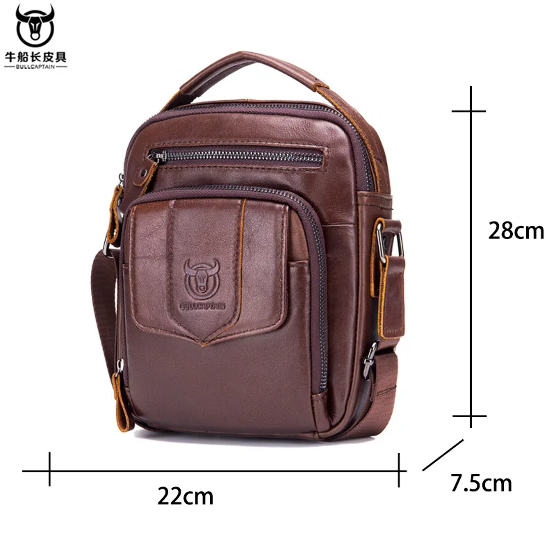 Imagem -03 - Bolsa de Ombro de Couro Genuíno dos Homens da Marca Famosa Bolsa de Negócios Casual Mensageiro Crossbody Masculino Bolsa Bolsas Masculinas para Homem