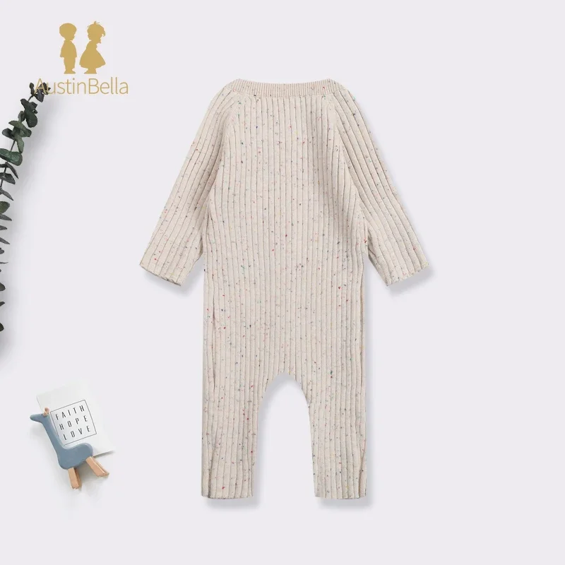 Austin&Bella Baby Knitted Jumpsuit Solid Cotton Long Sleeve Outfit Toddler Baby Boys Girl Romper Autumn Newborn Baby Clothes