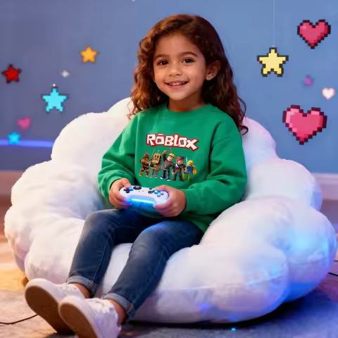 Hot ROBLOX Game Fashion Cute Autumn and Winter Round-neck Sweatshirt Solid Color Print Long-sleeved Cotton Shirt Gifts