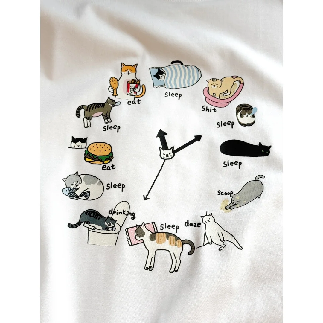 الإبداعية القط الجرافيك تي شيرت للرجال والنساء الصيف موضة الرياضة القطن الخالص تي شيرت رجالي ملابس الأطفال المحملة Y2k