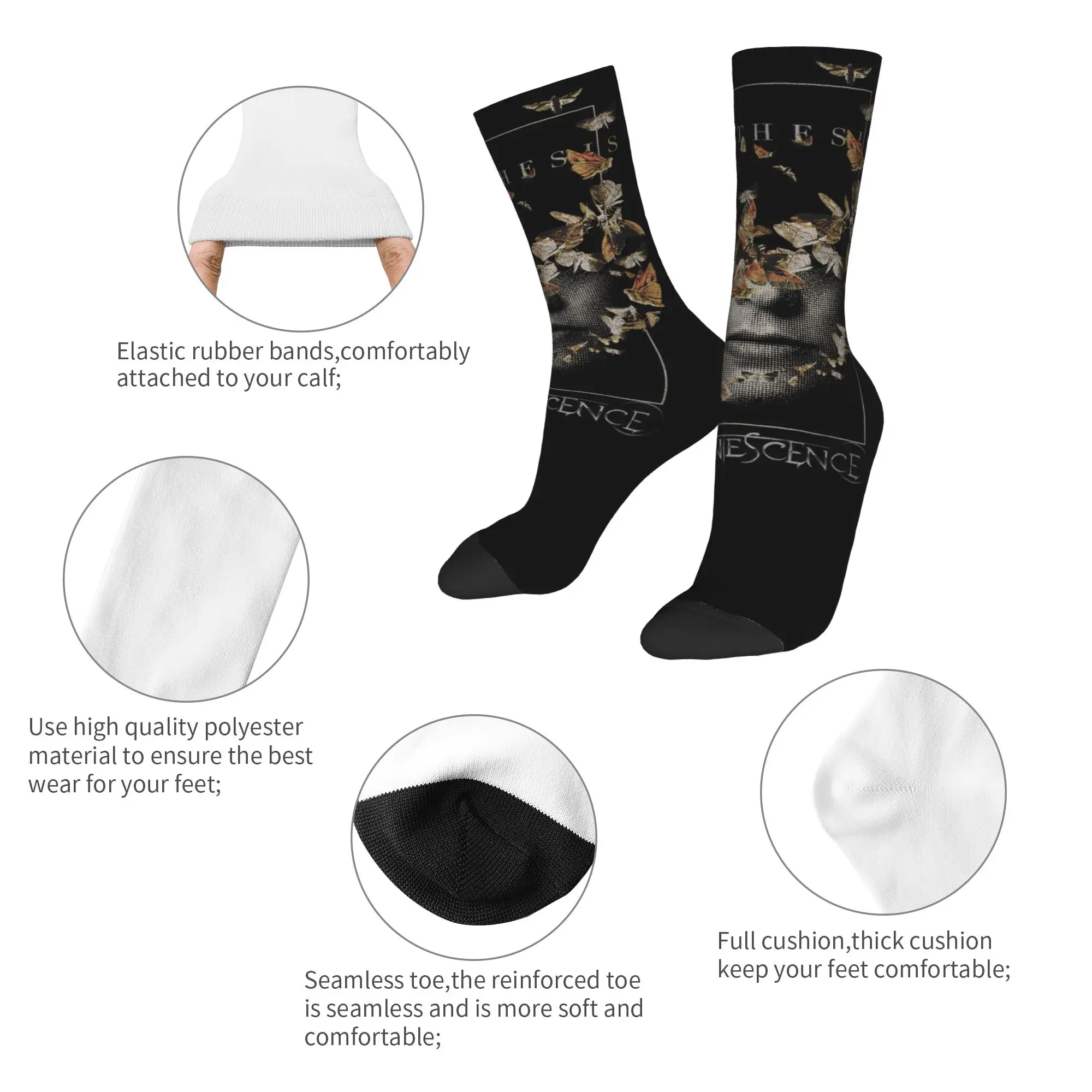 New Male Men Socks Harajuku Evanescence Logo Box Sock Polyester  High Quality Women Socks Spring Summer Autumn Winter