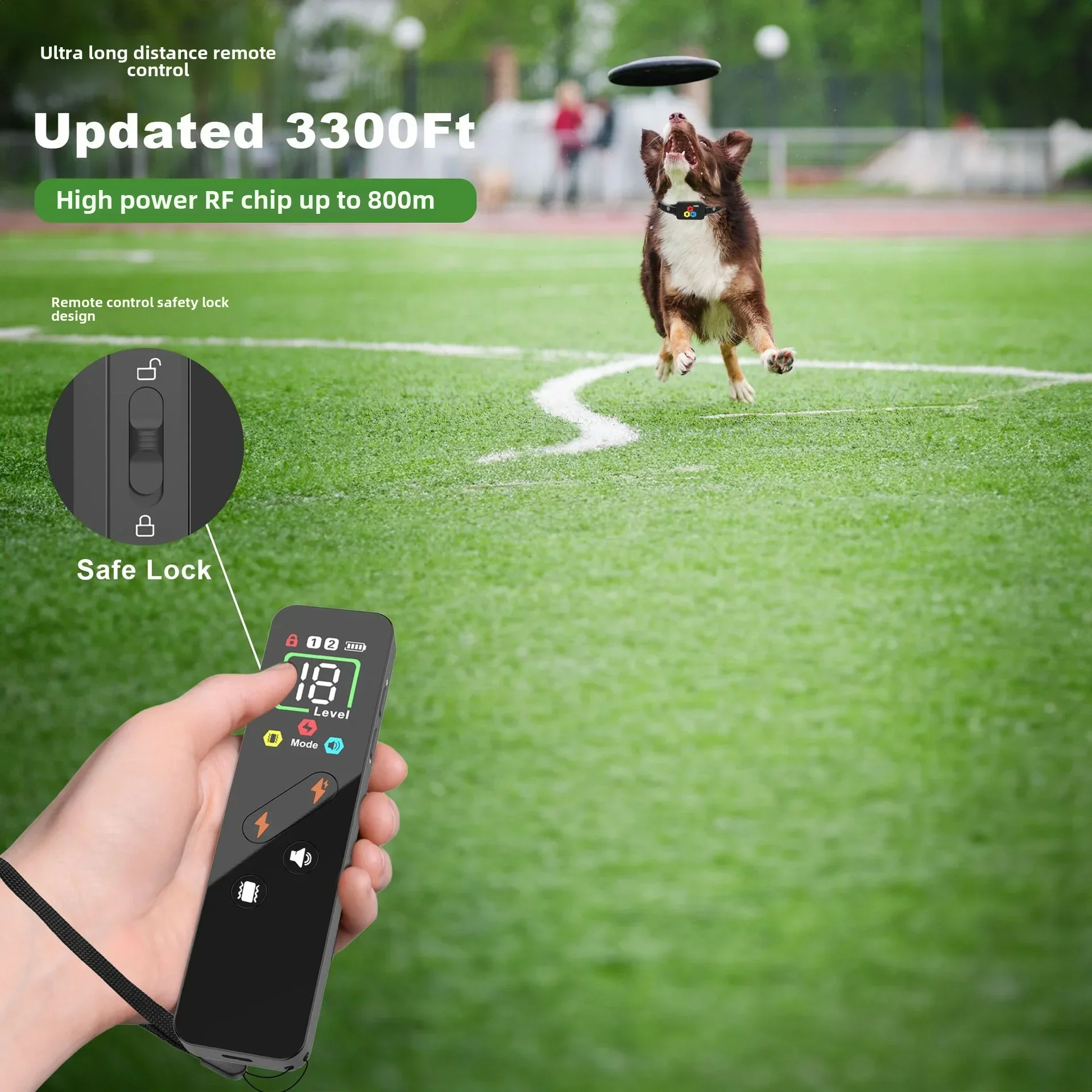 

New Color Screen Remote Control Dog Trainer, Electric Smart Barking Prevention Dog Training Shock 3 Modes Collar Pet Supplies