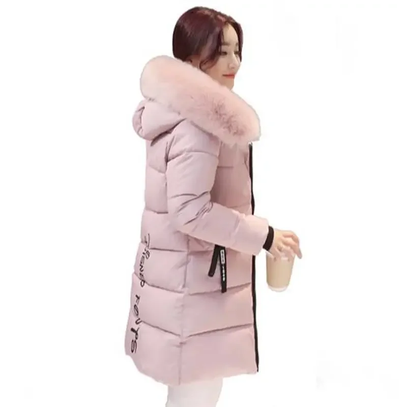 women winter jacket plus size 2024 army green womens jacket thick Fur Hooded long Down Cotton Padded Female Coat Parka QH0391