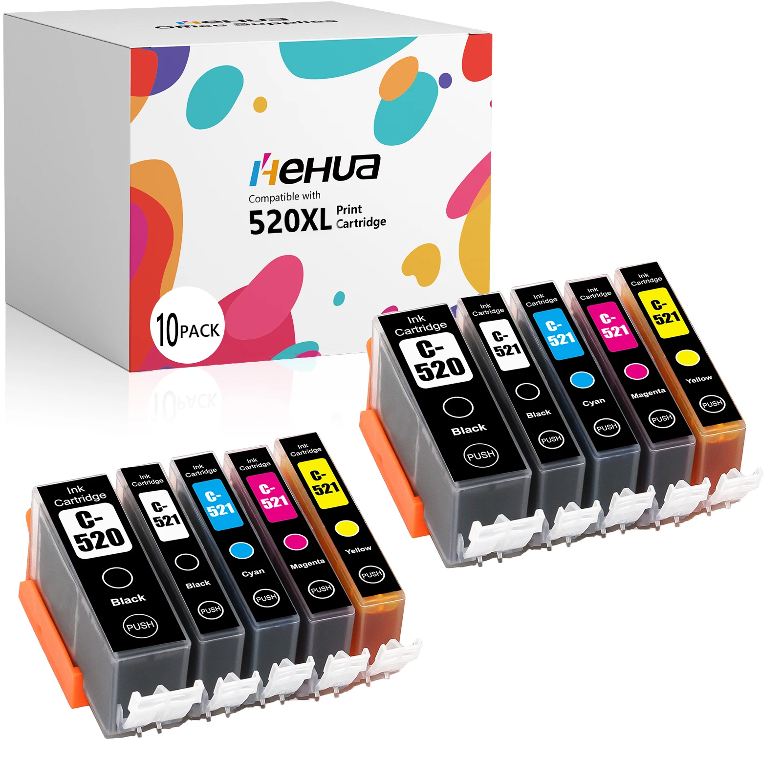 520XL Tintenpatronen für Canon PIXMA IP3600 IP4600 IP4700 MX860 MX870 MP540 MP550 MP560 MP620 MP630 MP640 MP980 MP990