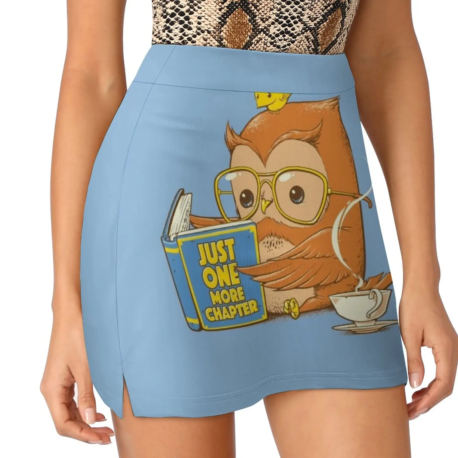 Just One More Chapter Skirts Woman Fashion 2022 Pant Skirt Mini Skirts Office Short Skirt Owl Funny Cute Birds Lovely Book Book