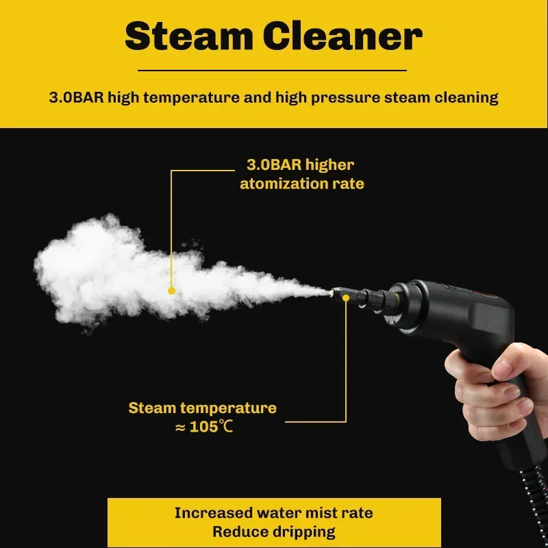 High Temperature and Pressure Handheld Steam Cleaners Air Conditioner Kitchen Hood Car 2500W Steam Clean Machine Floor Cleaning