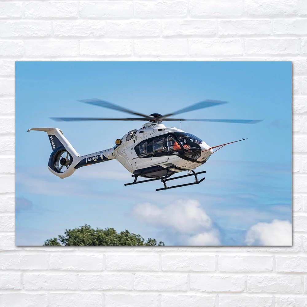 Airbus H140 Helicopter Poster Canvas Artwork Fashion Wall Art Picture Aircraft Painting Print Living Room Home Decor