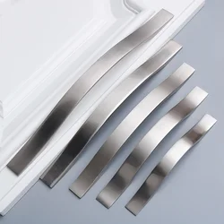 Modern Wardrobe Door Handles Aluminium Alloy Brushed Silver Kitchen Drawer Cabinet Furniture Hardware Home Improvement