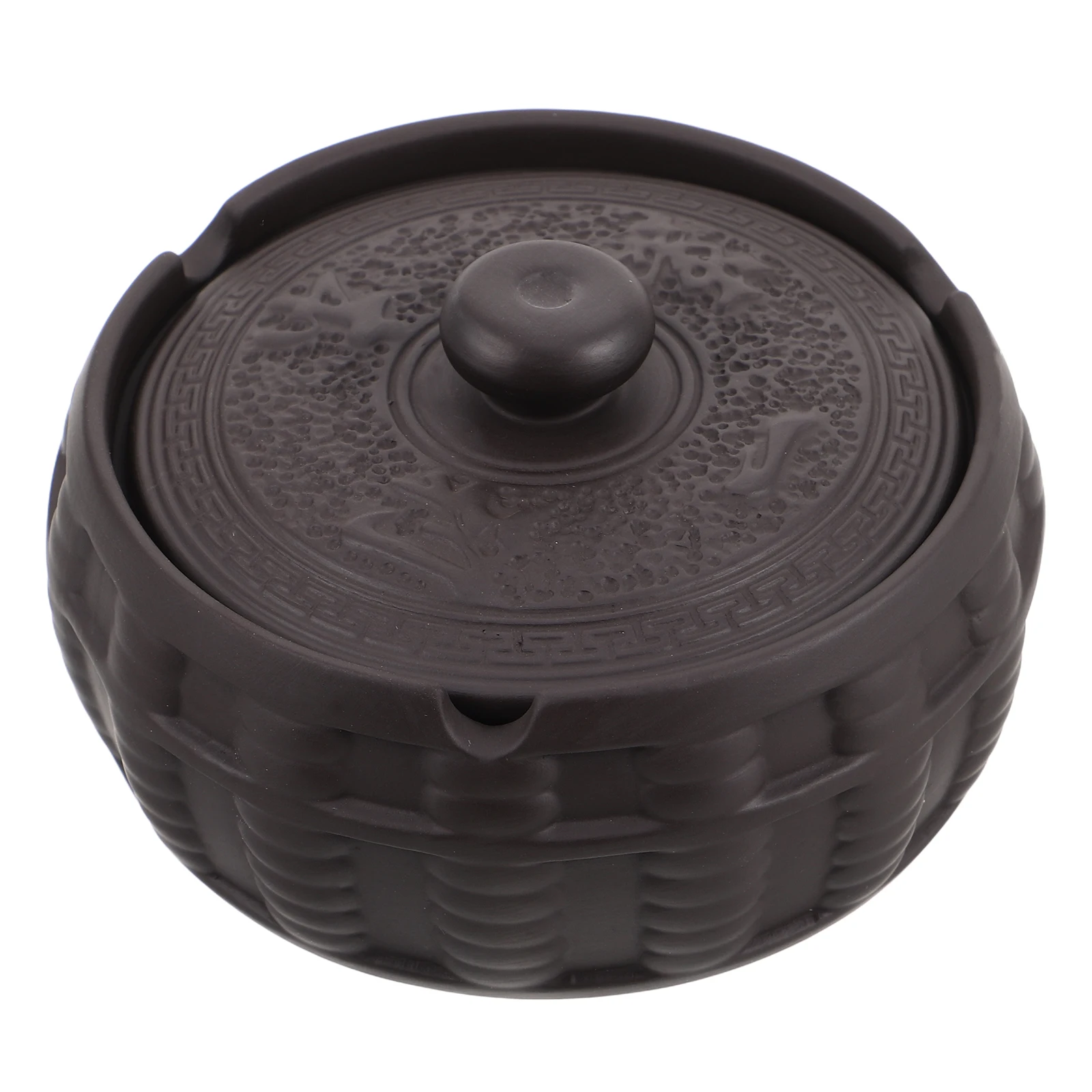 

Ceramic Ashtray for Coffee Table with Lid Events Ornaments Ashtrays Garden Dark Brown Car Travel Smokers