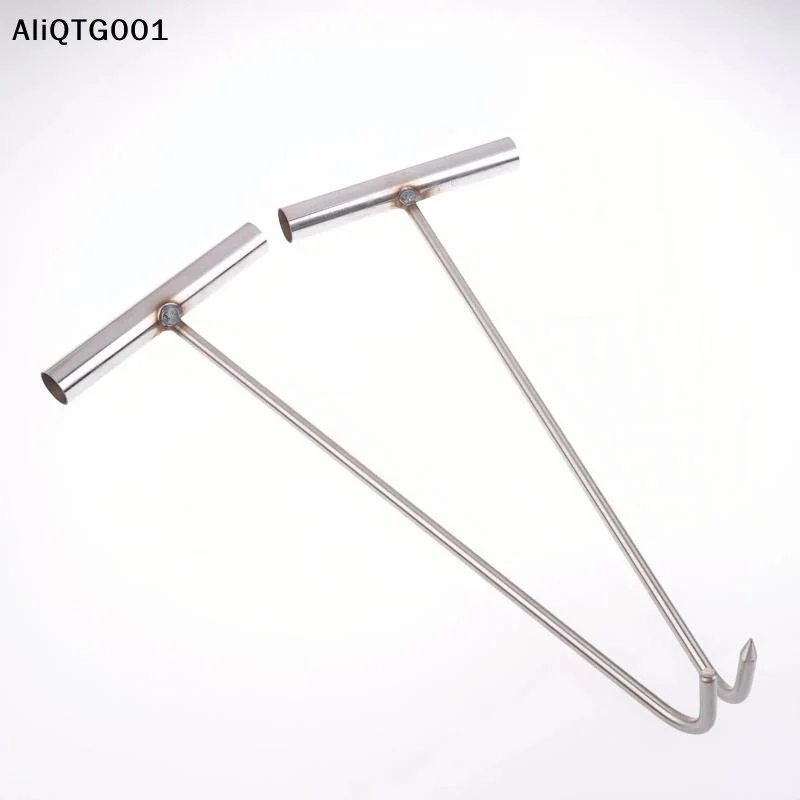 Stainless Steel Versatile Lifter Sewer Well Lid Hook Durable Manhole Cover Opener Rolling Doors Utility Tool for Maintenance