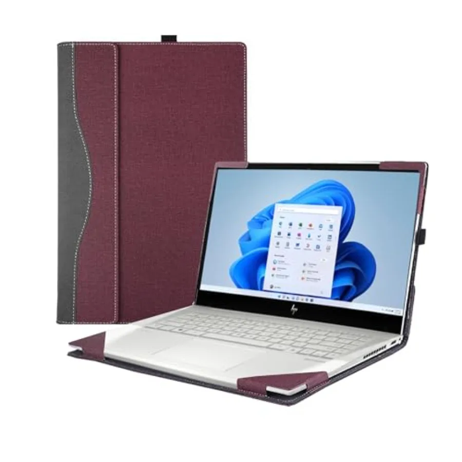 

Laptop Cover for HP Envy x360 Laptop 15t/15z-XXX/ 15-ed/15-er/15-ep/15t-es100...All Inclusive Drop Case 15.6" PU Leather Inside
