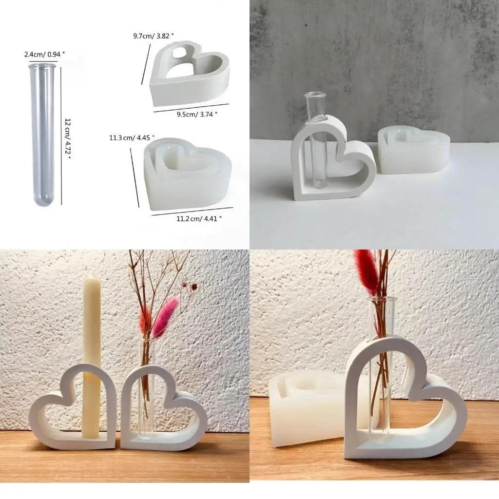 

J78F силиконовая форма в форме сердца, сделай сам, гидропонная пробирка, ваза для растений, форма для цветочных горшков