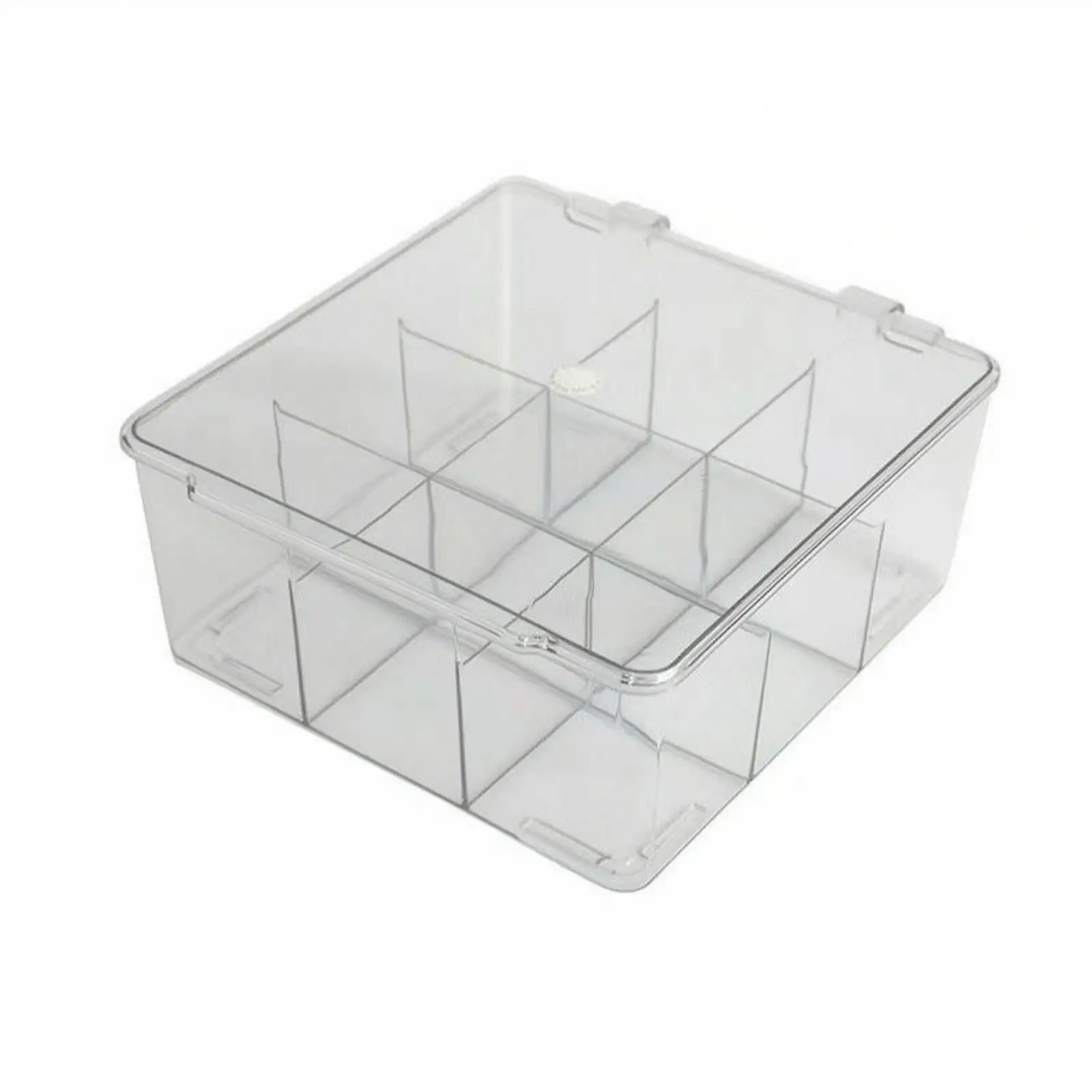 Transparent Storage Container for Cards Coins and Craft Supplies with Hinged Lid Home Office