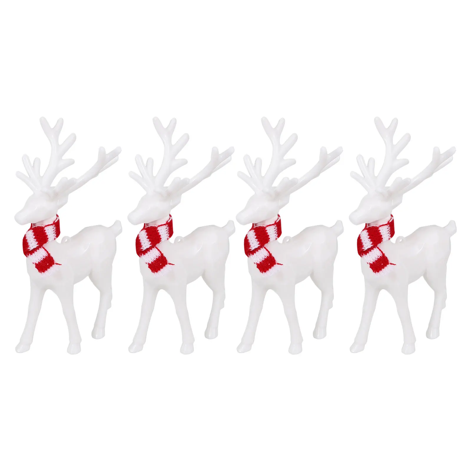 

4Pcs Christmas Acrylic Reindeer Decorations Modern Tabletop Ornaments for Holiday Party Mantle Shelf White Reindeer Ornaments