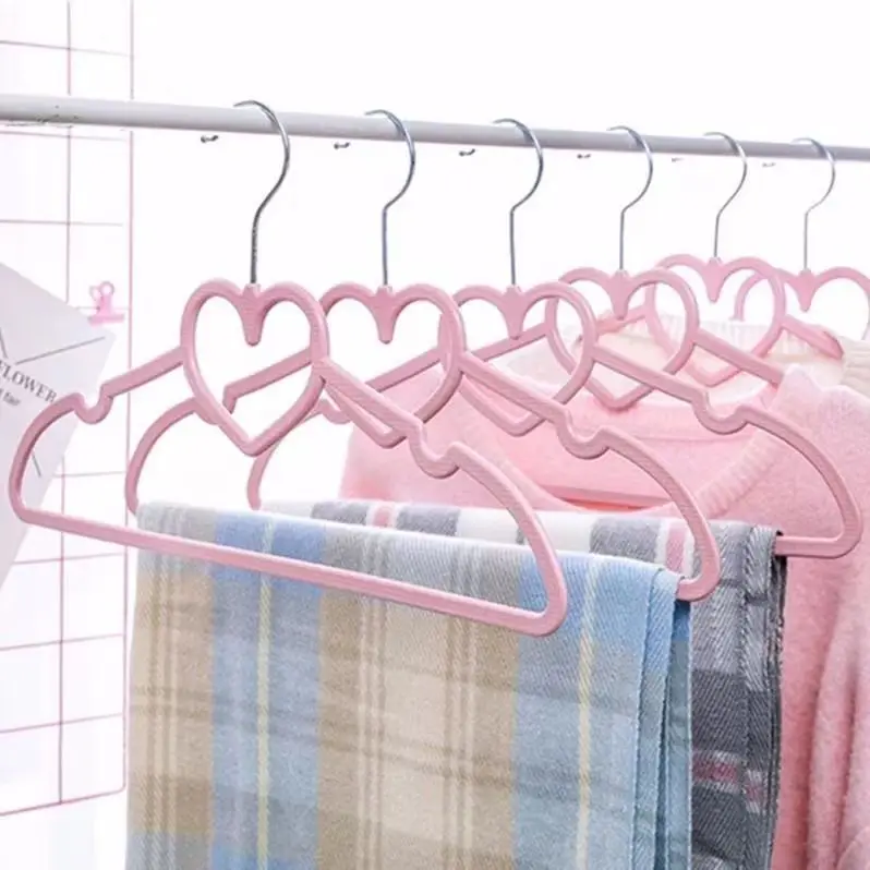 

10//20/30PCS Clothes Hanger Racks Durable ABS Heart Pattern Coat Hanger for Adult Children Clothing Organizer Hanging Supplies