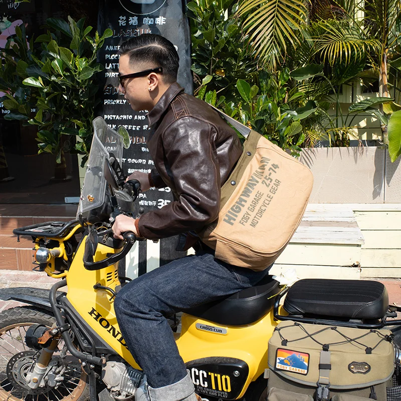 

Vintage Motorcycle Locomotive Heavy Canvas Bag Casual Messenger Bag Unisex Motorcycle Shoulder Bag