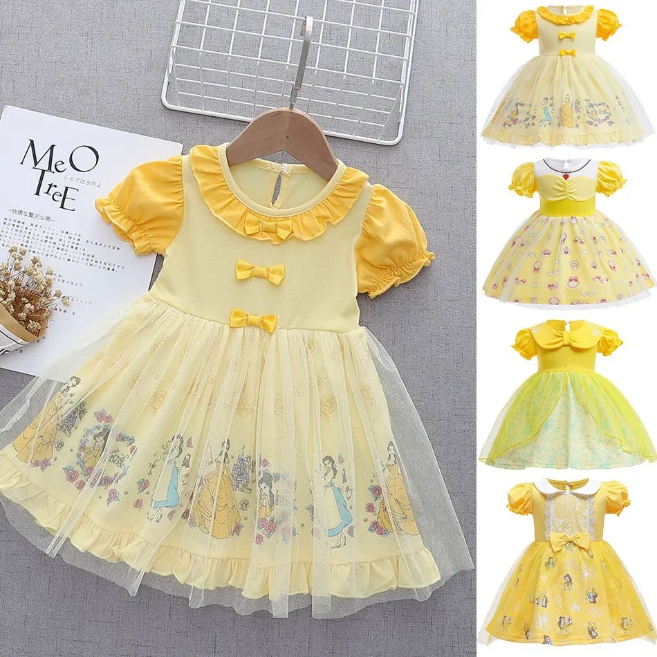 

Baby Alice Belle Snow White Dress Little Girls Summer Cute Vestidos Kids Mermaid Ariel Jasmine Party Costume Halloween Clothing