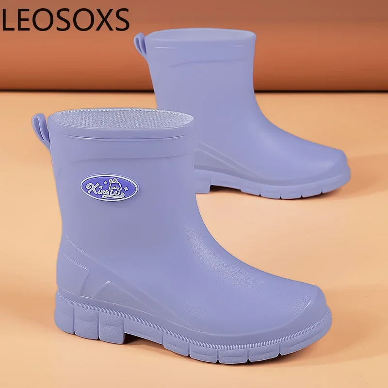 Women Kitchen Shoe Water Proof Easy To Clean Keep Warm Woman Work Shoes Round Toe Anti-slip Rain Boot for Womans Hard-wearing