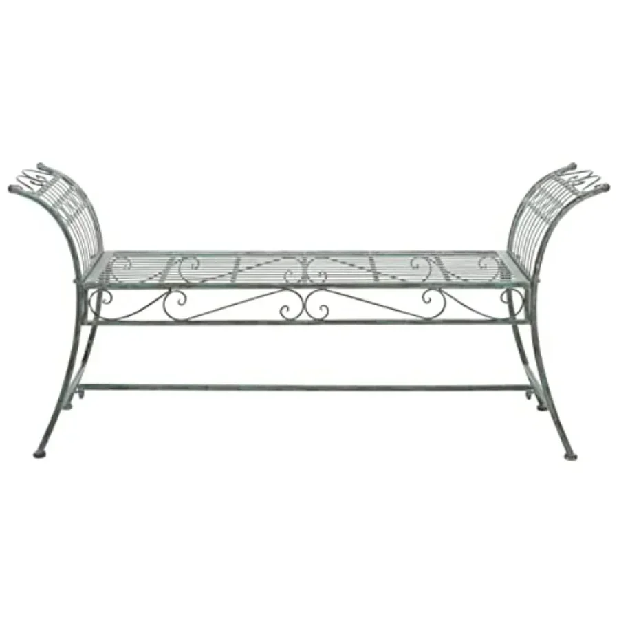 Outdoor Collection Hadley Victorian Scroll Wrought Iron Bench