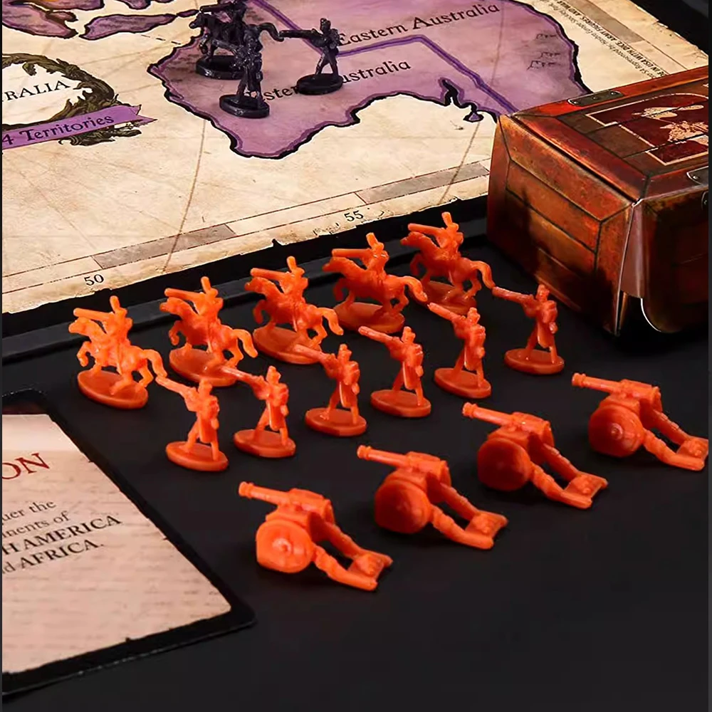 Classic Risk Interactive Card Table Game 1 Risk - Strategic Conquest Game -2 to 5 Players - Family Checkerboard Game -1 Year Old