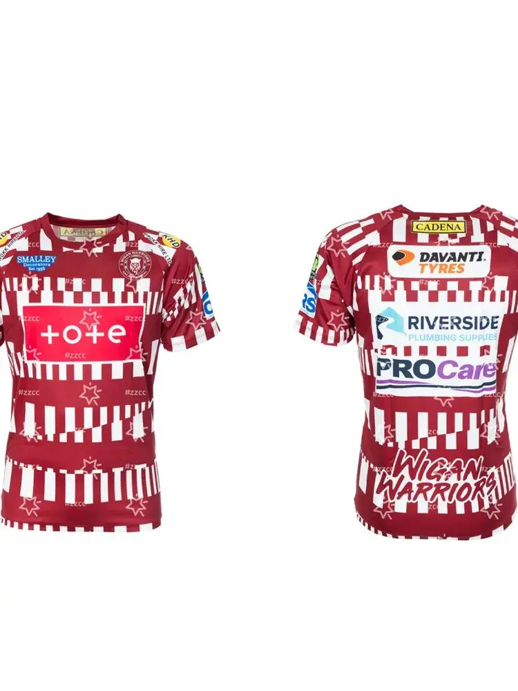 AliExpress NONE Wigan Warriors 2026 HOME WARM UP T-SHIRT ADULTS Rugby jersey Sports Dry Quickly Men's Training jersey Kid's Tee Woman T-shirt