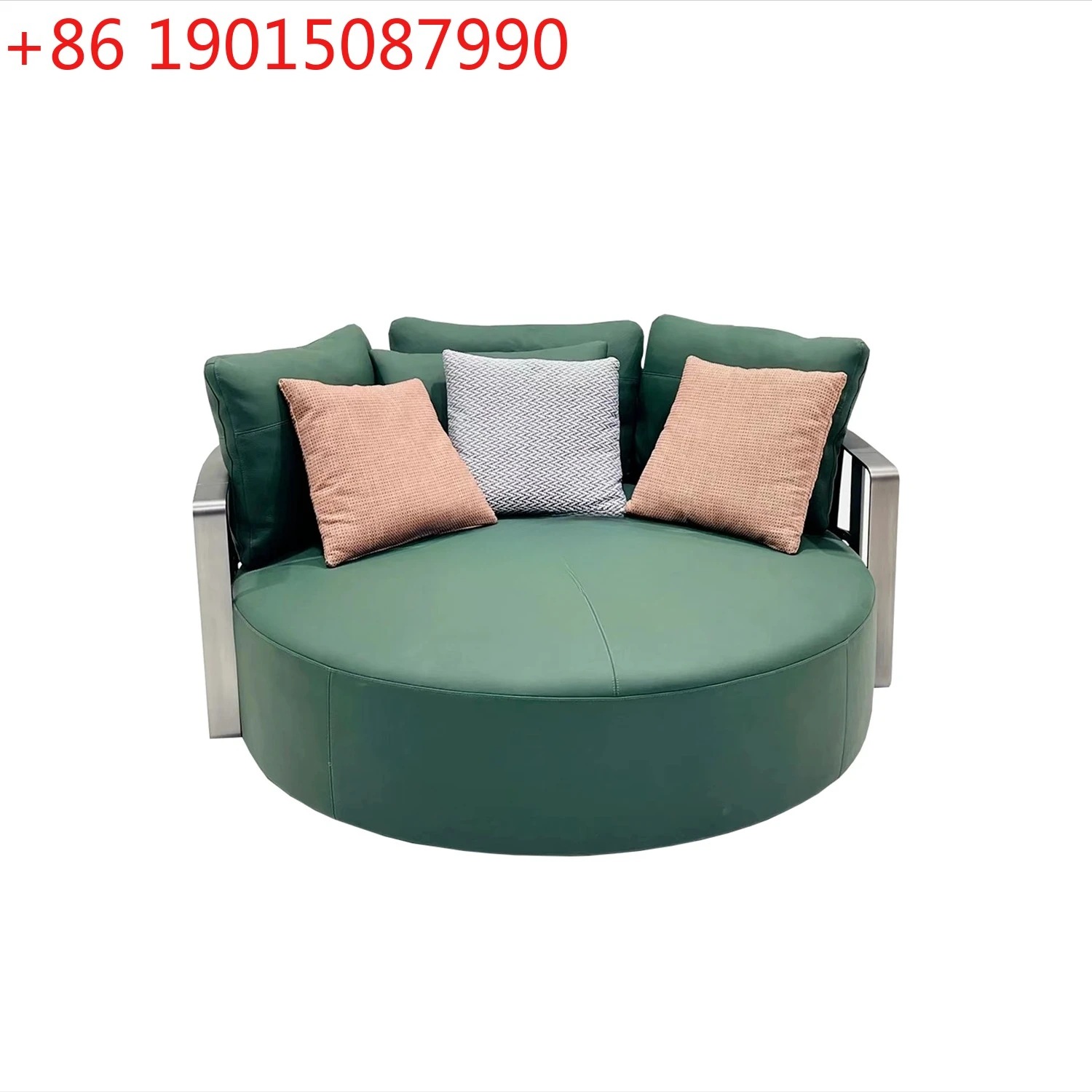 

Italian minimalist leather fabric sofa Galeries Lafayette single round recliner