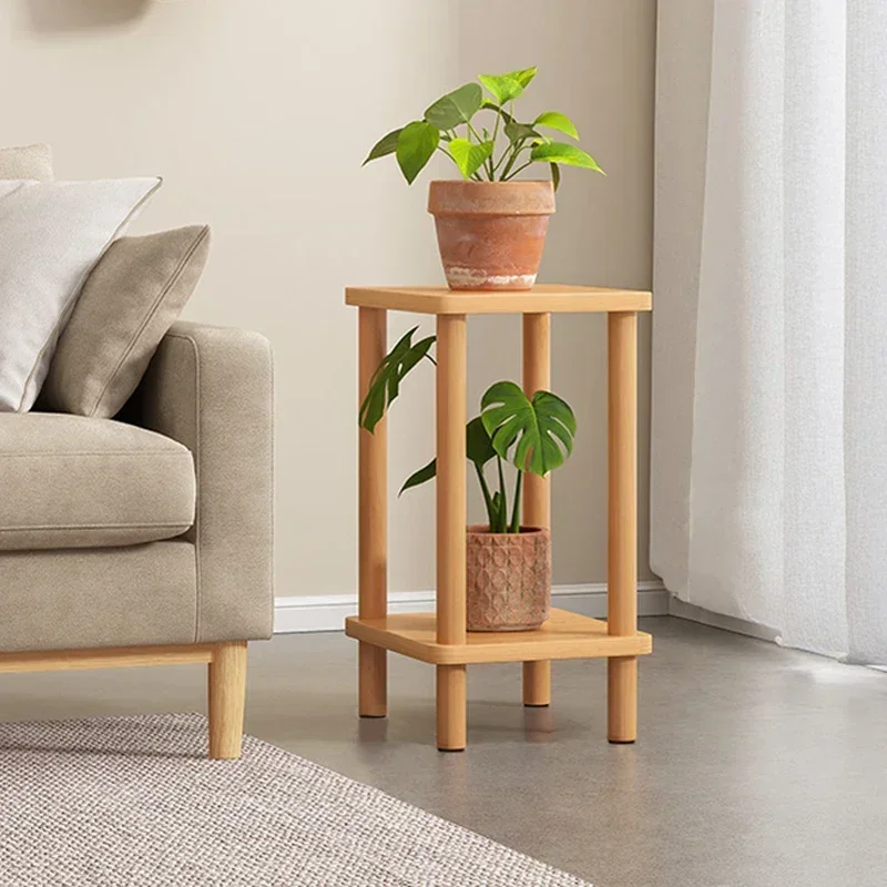 Wood Light Plant Stand Multi Tiered Luxury Backdrop Corner Plant Stand Garden Shelves Holder L Macetero Madera Balcony Furniture