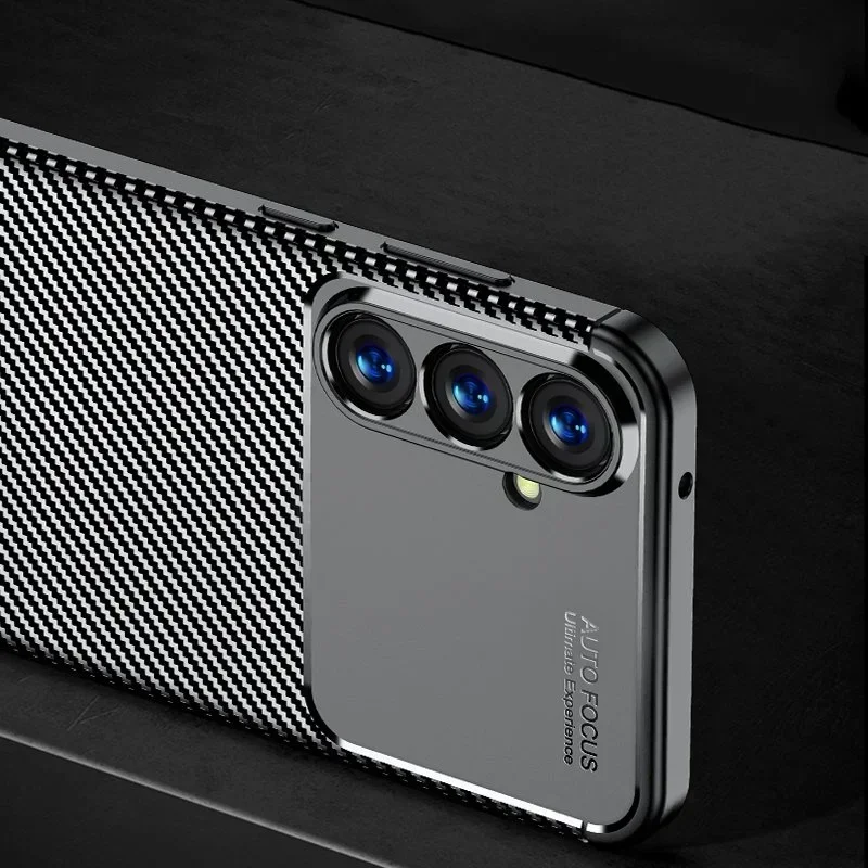 Coque souple en fibre de carbone pour Samsung Galaxy S23 FE, étui de luxe, affaires, pare-chocs