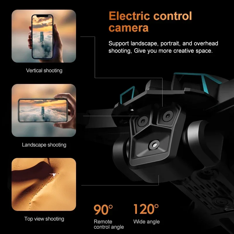 Nieuwe Borstelloze Scherm LCD RC Drone 8K HD Camera Borstelloze Motor Obstakel vermijden Opvouwbare Quadcopter Dron RC Speelgoed Kid geschenken