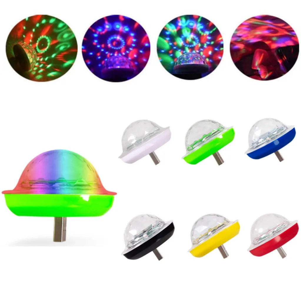 KuuTzz lampu disko Mini USB, lampu panggung pesta keluarga, lampu efek suasana, lampu dekorasi ruangan Multi warna RGB