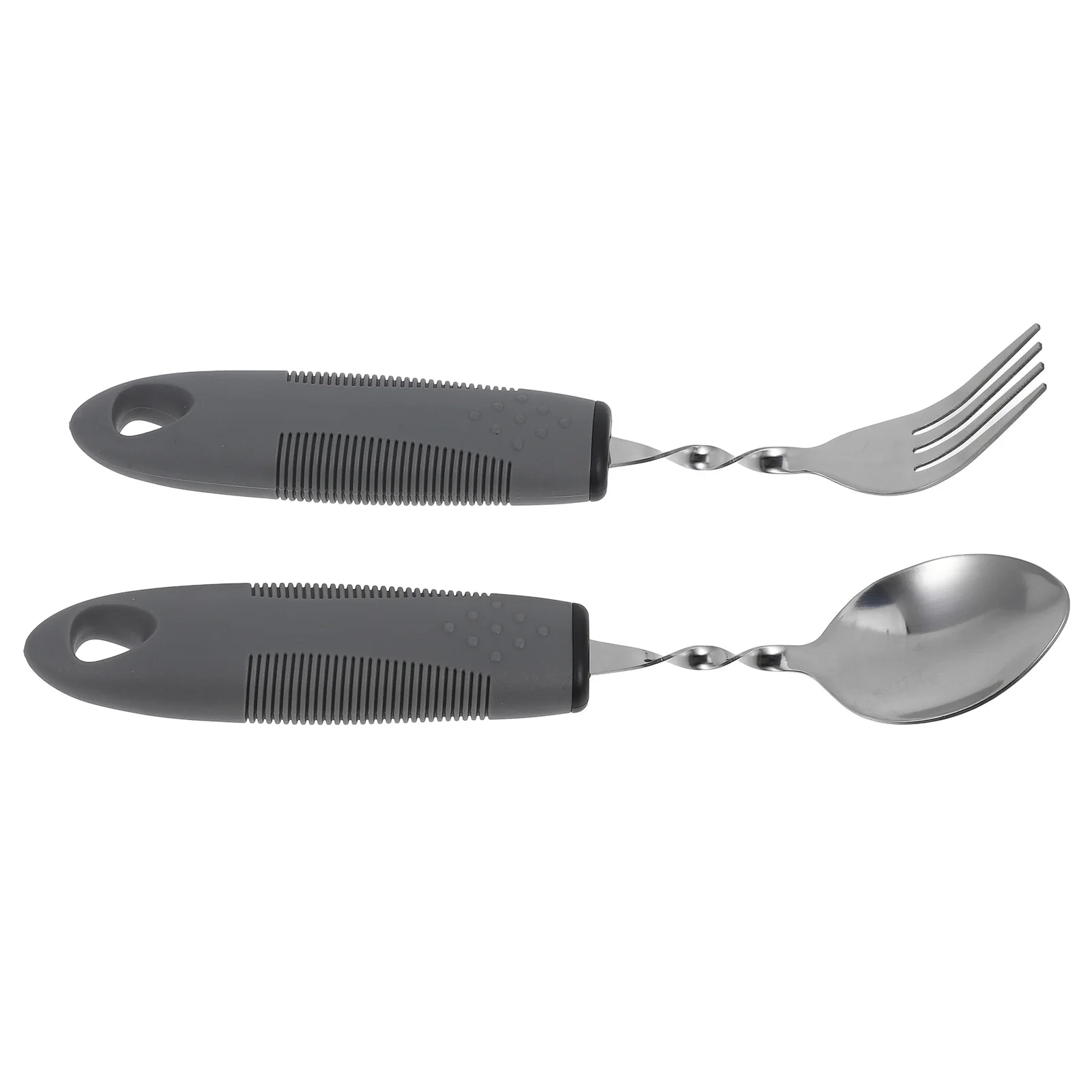 

2 Pcs Anti Shake Dining Comfort Grip Adaptive Cutlery Set For Stainless Steel Spoon Fork Self Adaptive Utensils Easy Clean